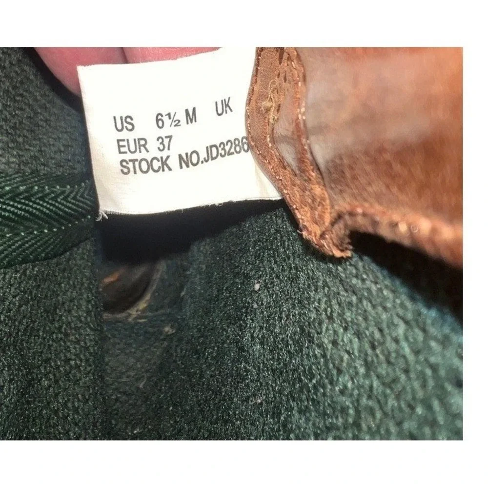 John Deere Western Boots Childrens 6.5M Brown Green Leather Cowboy Work Farmcore
